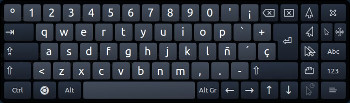 Captura de pantall de un teclado virtual